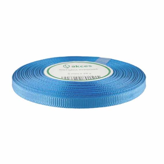 Ribbon / grosgrain ribbon 6mm light blue 22.5mb