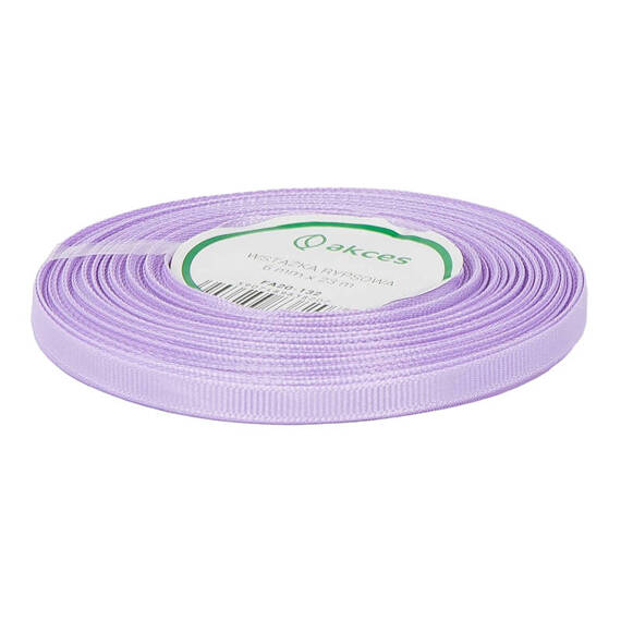 Ribbon / grosgrain ribbon 6mm light purple 22.5mb