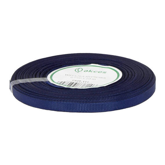 Ribbon / grosgrain ribbon 6mm navy blue 22.5mb