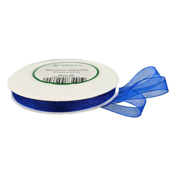 Ribbon organza blue 6mm x 23m