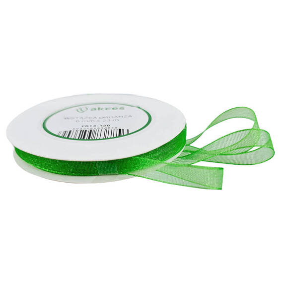 Ribbon organza grass green 6mm x 23m