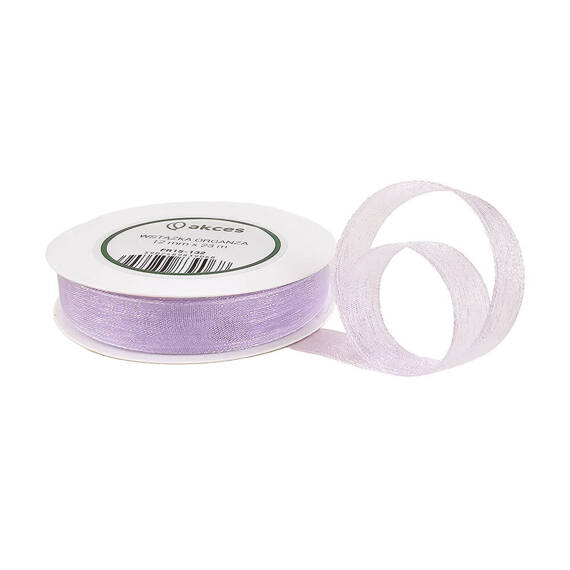 Ribbon / ribbon organza lilac 12mm x 23m