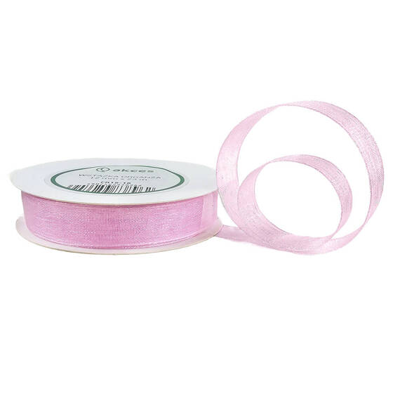 Ribbon / ribbon organza pink 12mm x 23m