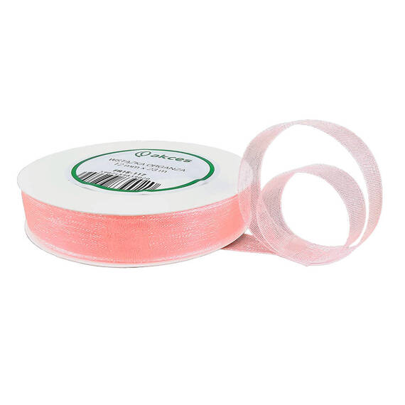 Salmon organza ribbon / ribbon 12mm x 23m