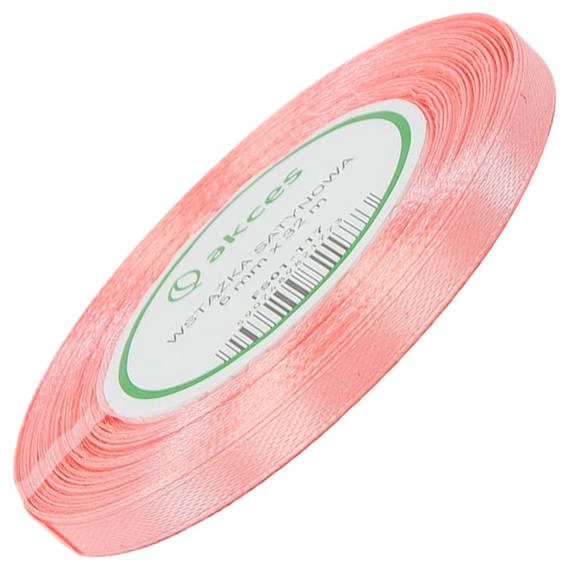 Salmon satin ribbon 6mm - 32mb