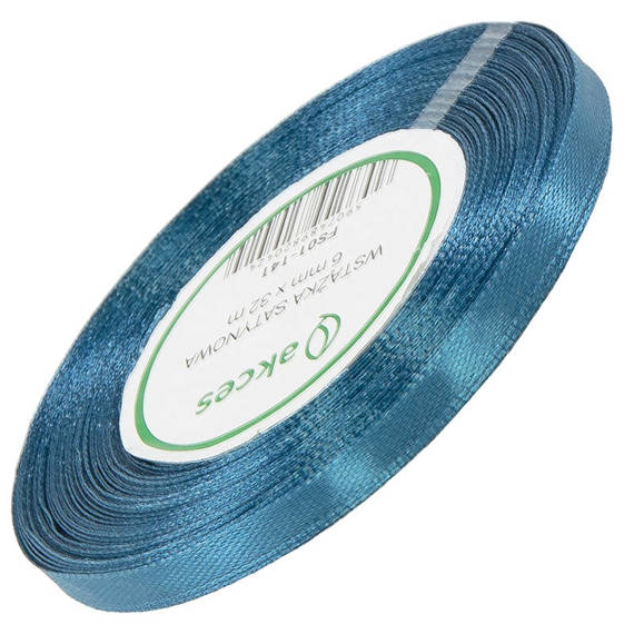 Satin ribbon blue 6mm - 32mb