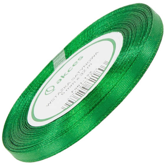 Satin ribbon green 6mm - 32mb