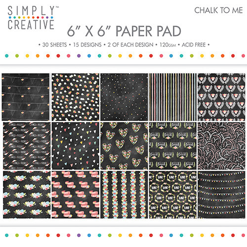 Scrapbooking Craft Papier Set 15x15 - Chalk to Me - Simply Creative