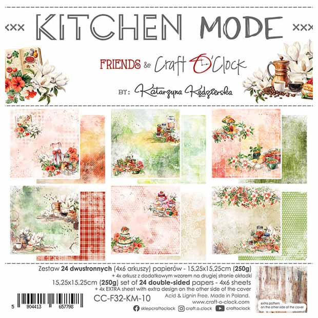 Scrapbooking Craft Papier Set 15x15 - Craft o'clock - Kitchen Mode