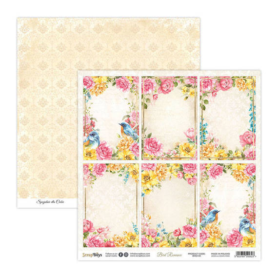 Scrapbooking Craft Papier Set 15x15 - SCRAPBOYS - Bird Romance