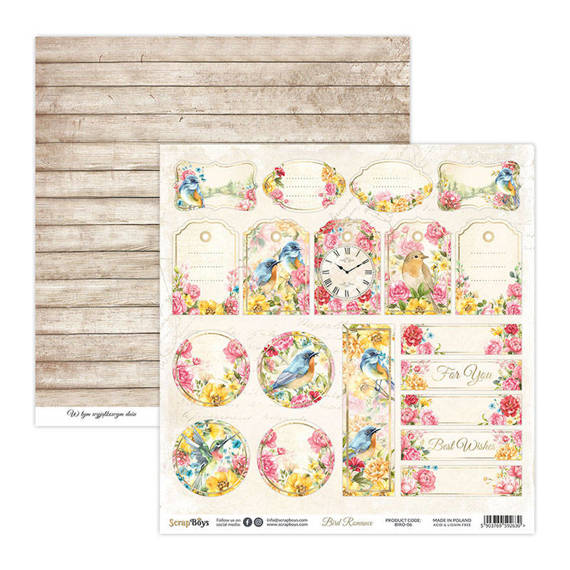 Scrapbooking Craft Papier Set 15x15 - SCRAPBOYS - Bird Romance