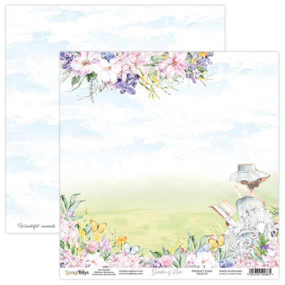 Scrapbooking Craft Papier Set 15x15 - SCRAPBOYS - Garden of love