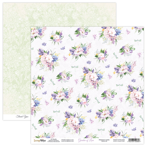 Scrapbooking Craft Papier Set 15x15 - SCRAPBOYS - Garden of love