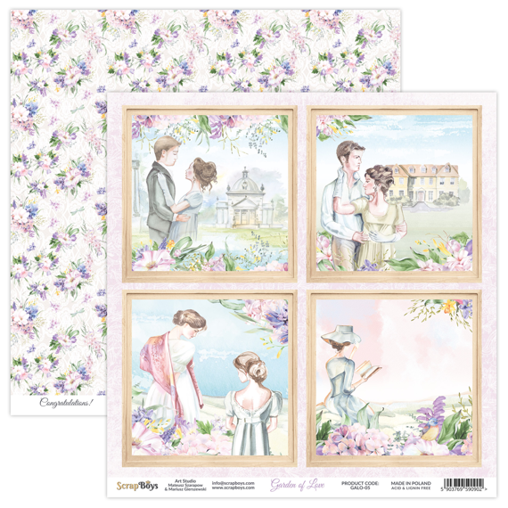 Scrapbooking Craft Papier Set 15x15 - SCRAPBOYS - Garden of love