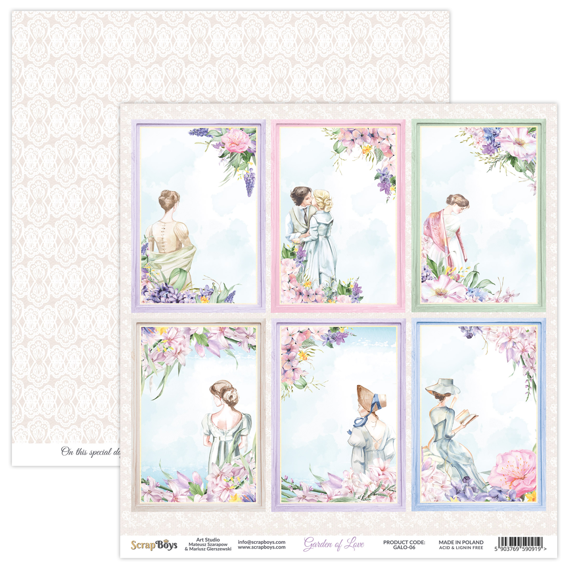 Scrapbooking Craft Papier Set 15x15 - SCRAPBOYS - Garden of love