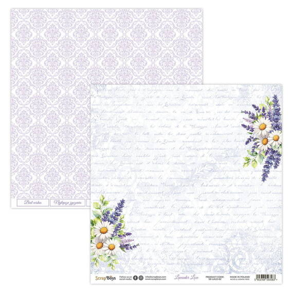 Scrapbooking Craft Papier Set 15x15 - SCRAPBOYS - Lavender Love