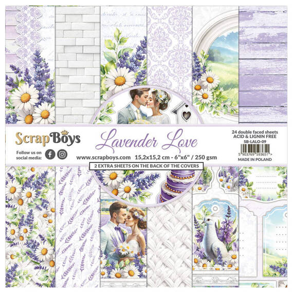 Scrapbooking Craft Papier Set 15x15 - SCRAPBOYS - Lavender Love