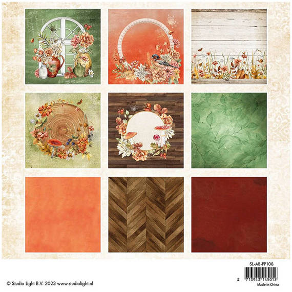 Scrapbooking Craft Papier Set 15x15 - Studio Light - Deep tones Autumn Bouquet