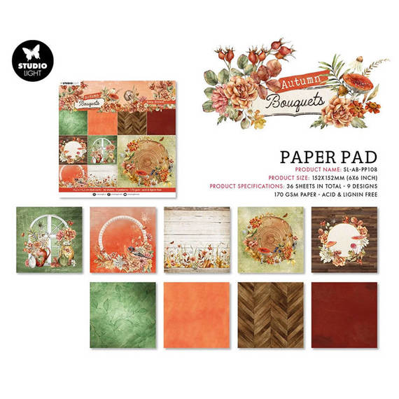 Scrapbooking Craft Papier Set 15x15 - Studio Light - Deep tones Autumn Bouquet