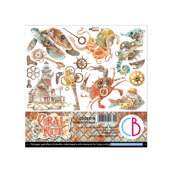 Scrapbooking Craft Papier Set 15x15cm - Ciao Bella - Coral Reef