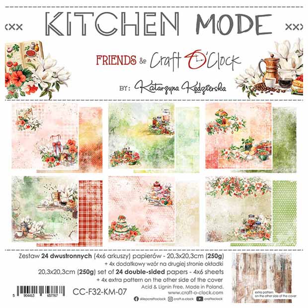 Scrapbooking Craft Papier Set 20,3x20,3 - Craft o'clock - Kitchen Mode 