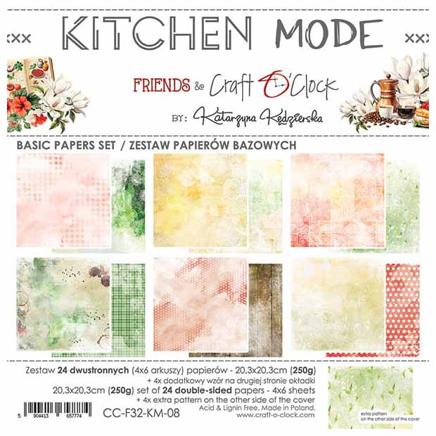 Scrapbooking Craft Papier Set 20,3x20,3 - Craft o'clock - Kitchen Mode - BASIC