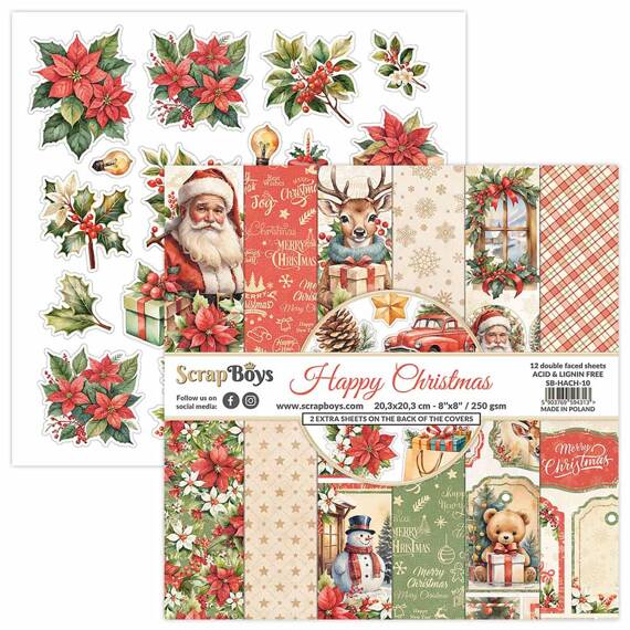 Scrapbooking Craft Papier Set 20x20 - SCRAPBOYS - Happy Christmas