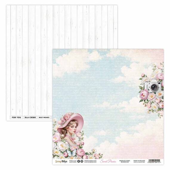 Scrapbooking Craft Papier Set 20x20 - SCRAPBOYS - Sweet Peonies