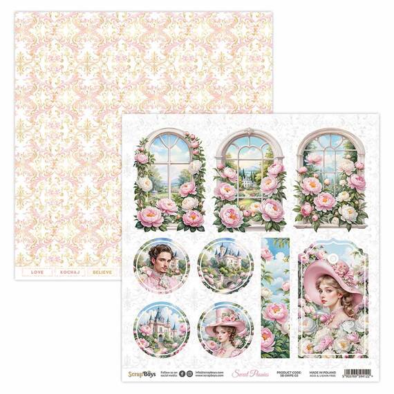 Scrapbooking Craft Papier Set 20x20 - SCRAPBOYS - Sweet Peonies