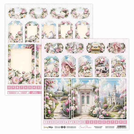 Scrapbooking Craft Papier Set 20x20 - SCRAPBOYS - Sweet Peonies