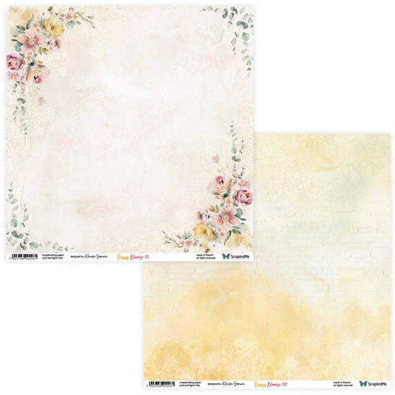 Scrapbooking Craft Papier Set 20x20 - Scrapandme - Sunny Blooms