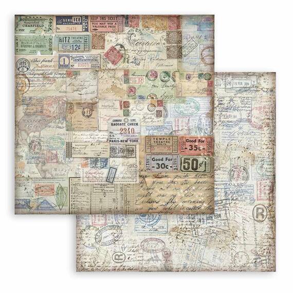 Scrapbooking Craft Papier Set 20x20 - Stamperia - Art of Travelling