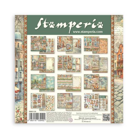 Scrapbooking Craft Papier Set 20x20 - Stamperia - Art of Travelling