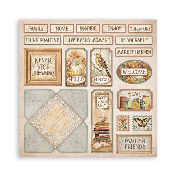 Scrapbooking Craft Papier Set 20x20 - Stamperia - Golden harmony