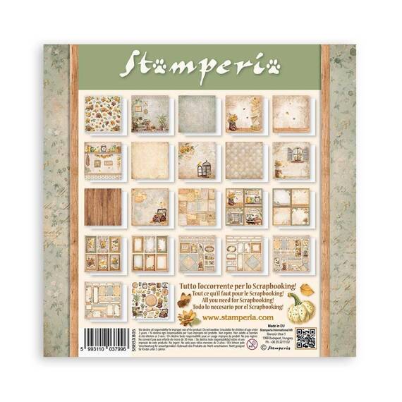 Scrapbooking Craft Papier Set 20x20 - Stamperia - Golden harmony