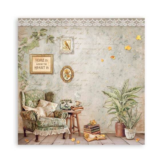 Scrapbooking Craft Papier Set 20x20 - Stamperia - Golden harmony