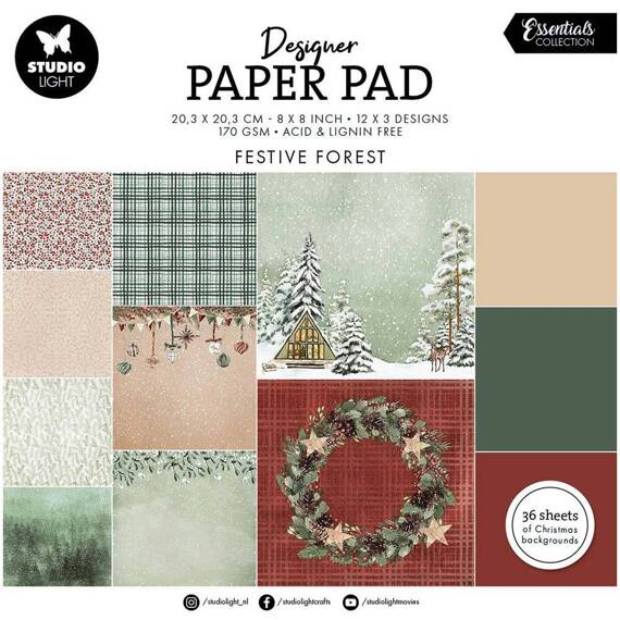 Scrapbooking Craft Papier Set 20x20 - StudioLight - Festive Forest