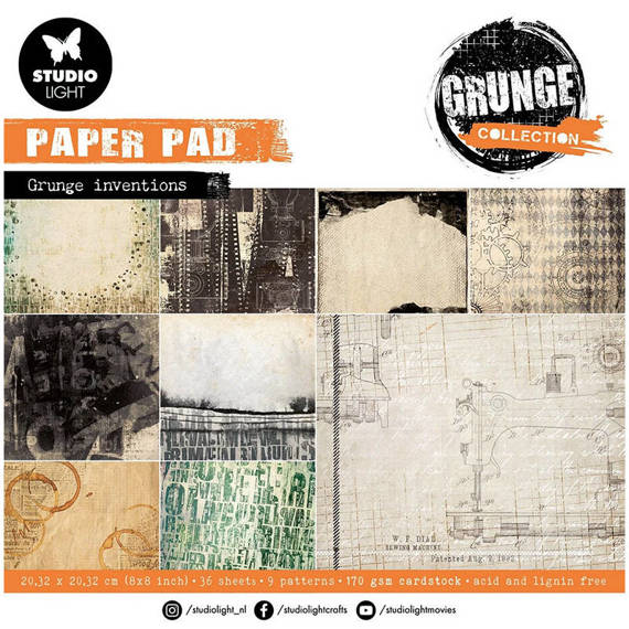 Scrapbooking Craft Papier Set 20x20 - StudioLight - Grunge papers Grunge Collection