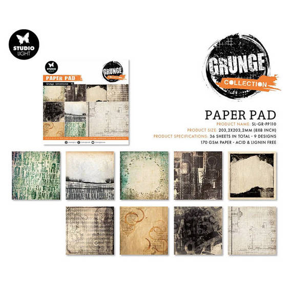 Scrapbooking Craft Papier Set 20x20 - StudioLight - Grunge papers Grunge Collection