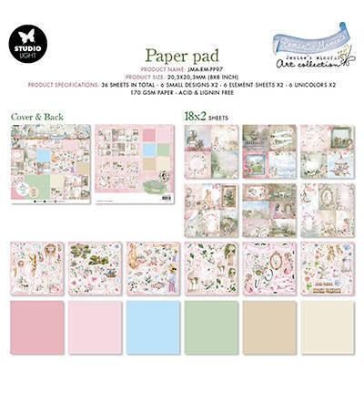 Scrapbooking Craft Papier Set 20x20 - StudioLight - Small Designs & Elements Romantic Moments