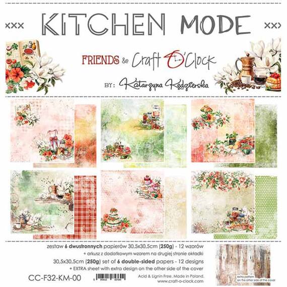 Scrapbooking Craft Papier Set 30,5x30,5 - Craft o'clock - Kitchen Mode