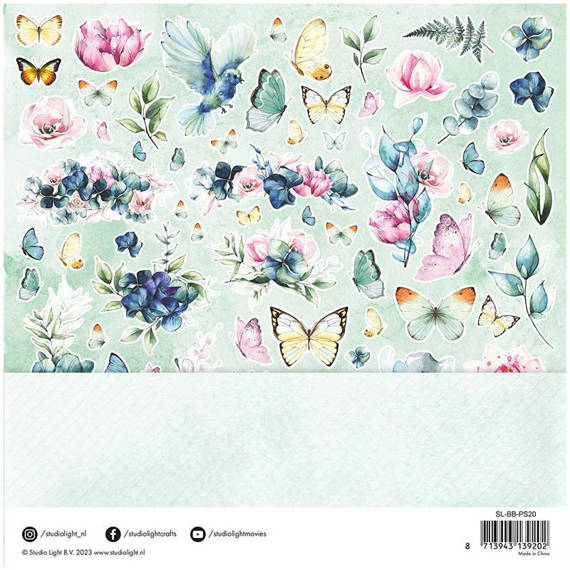 Scrapbooking Craft Papier Set 30.5x30.5 - Studio Light - Blooming Butterfly