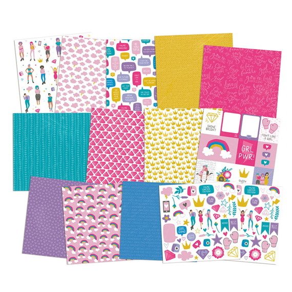 Scrapbooking Craft Papier Set 30x30 - P13 - Girl Gang