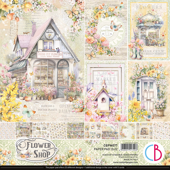 Scrapbooking Craft Papier Set 30x30cm - Ciao Bella - Flower Shop