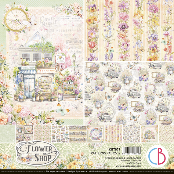 Scrapbooking Craft Papier Set 30x30cm - Ciao Bella - Flower Shop