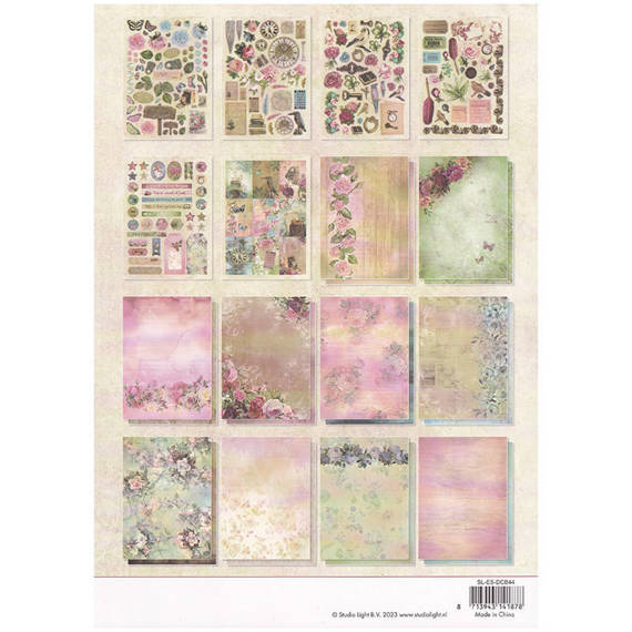 Scrapbooking Craft Papier Set and A4 elements - Vintage roses