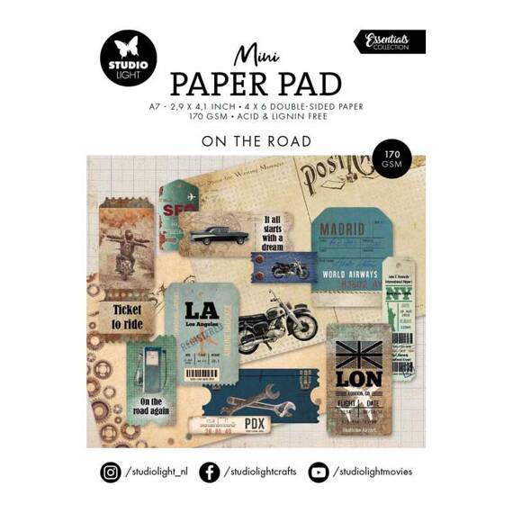 Scrapbooking Craft Papier Set and scrapbooking elements A7 - On the road vintage vehicle labels