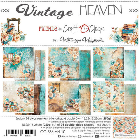 Scrapbooking Craft Papier Set for scrapbooking 15x15 - Craft o'clock - Vintage Heaven