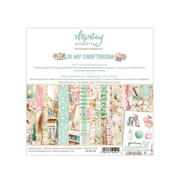 Scrapbooking Craft Papier Set for scrapbooking 15x15 - Mintay - In My Craftroom