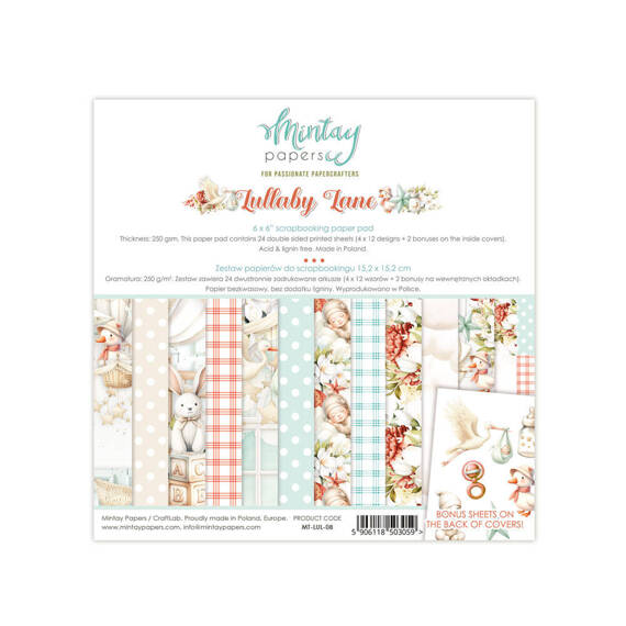 Scrapbooking Craft Papier Set for scrapbooking 15x15 - Mintay - Lullaby Lane